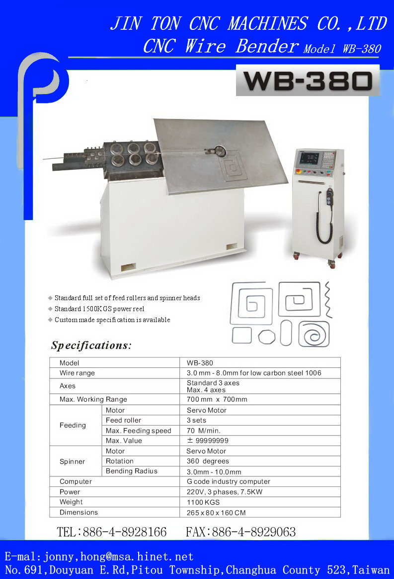 WB-380 CNC Wire Bender